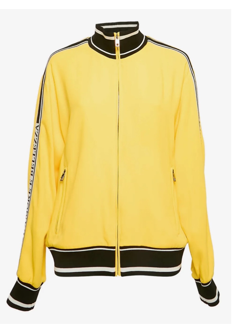 Dolce & Gabbana Yellow Jersey L'Amore E Bellezza Bomber Jacket L
